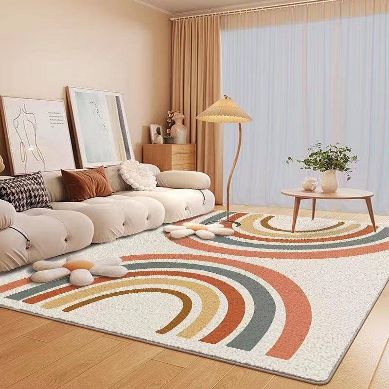 5056-480-66.8-Simple Rectangular Solid Color Silk Carpet Bedroom Bed Living Room Sofa Blanket