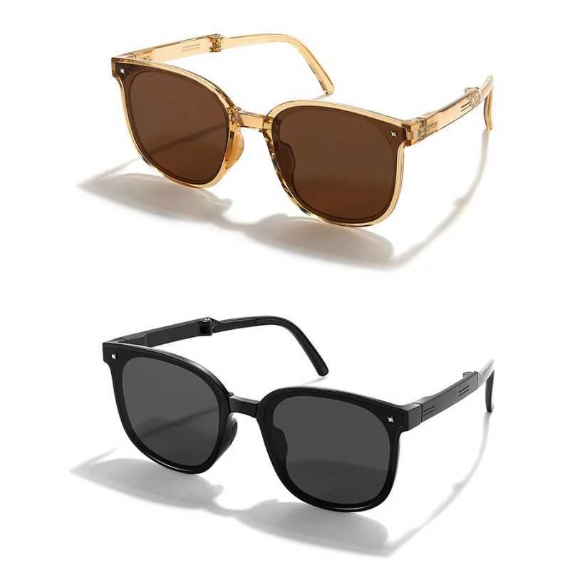 Fashion Sunglasses Classic Retro Square Glasses Women Foldable Travel Small Rectangle Sun Glasses Female Eyewear Anti-GlareXJ241228