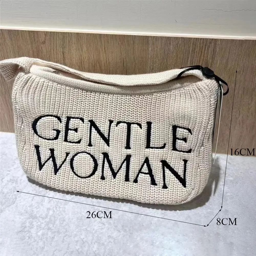 Versatile Knit Handbags Fashion Handmade Large Capacity Makeup Lipstick Bags Small Tote Gentlewoman 241225