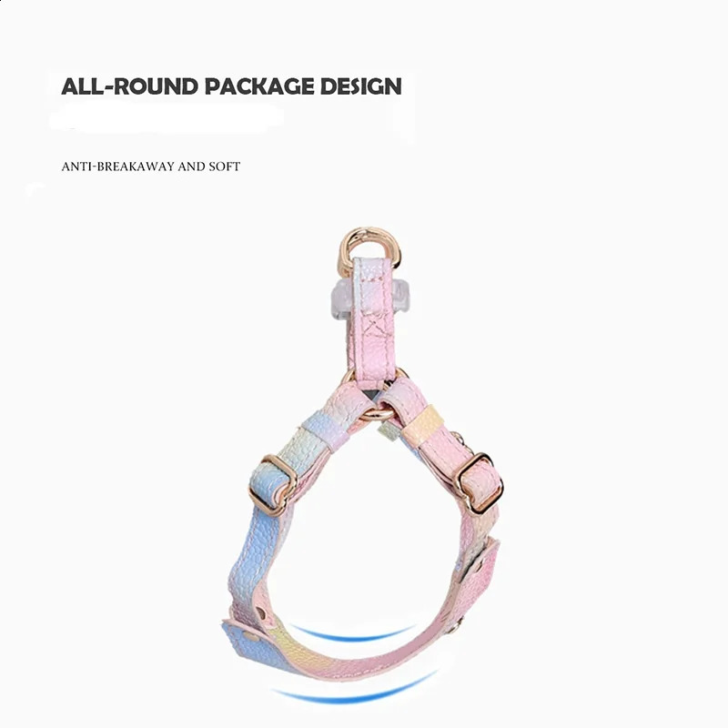 pet harness for cat and small dogs leather light weight 73g cat harness leash set no pull waterproof outdoor dog traction rope 241227