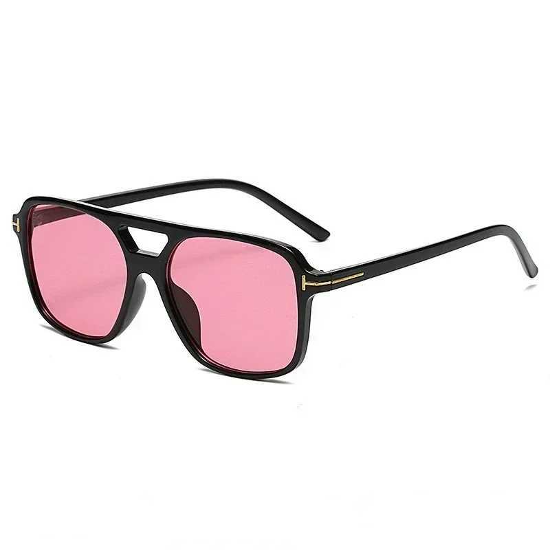 Retro Square Sunglasses Womens Retro Brand Mirror Sunglasses Womens Black and Yellow Fashion Can Colors Oculos De Sol Feminino W241228
