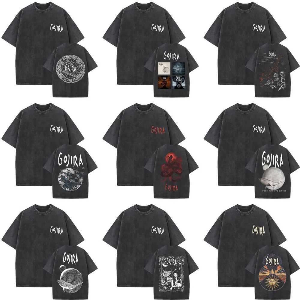 Retro metal band Gojira T-shirt from Mars to Sirius Flying Whale mens fashionable oversized T-shirt X2503241