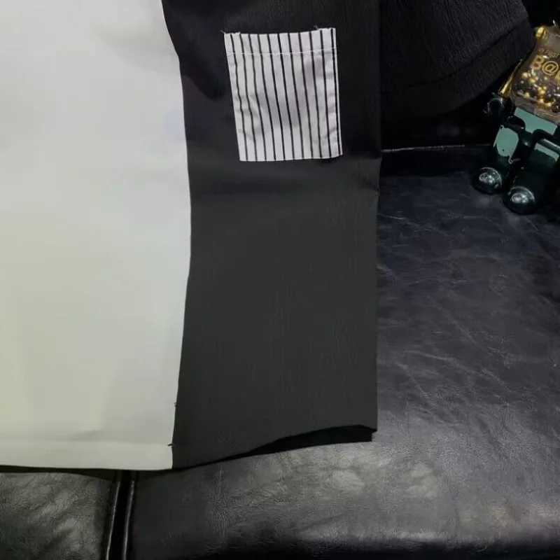 Mens 2024 Summer Pullover shirt Shirts Spliced Stripe Pocket Slim Comfortable Fashion Casual Versatile Short Sleeve T-shirt Top X241228