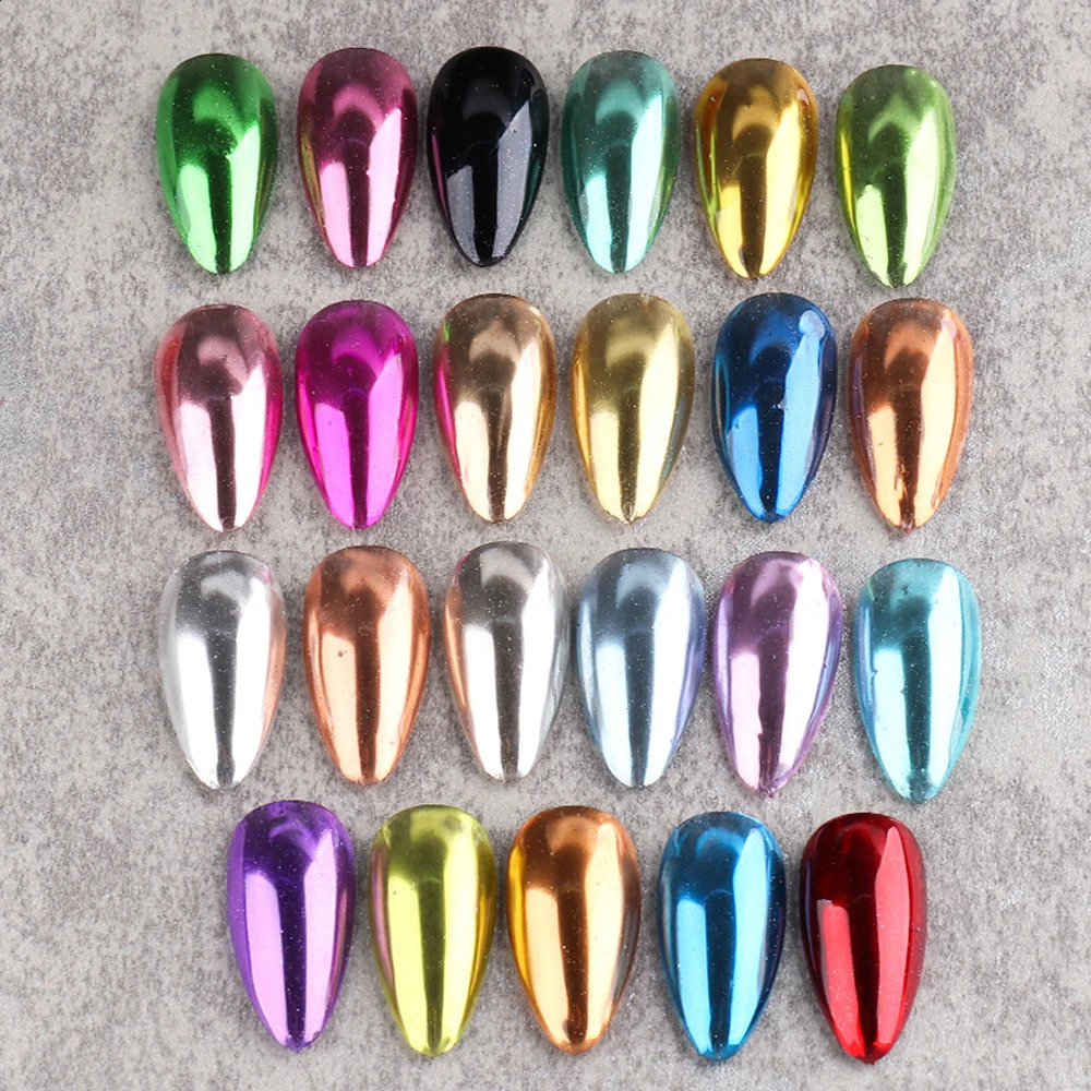 23pcs Chrome Nail Powder Set Mirror Rubbing Pigment Gold Metallic Powder Dust Summer Glitter Flakes Gel Polish Decor GLMCB01-24 241223