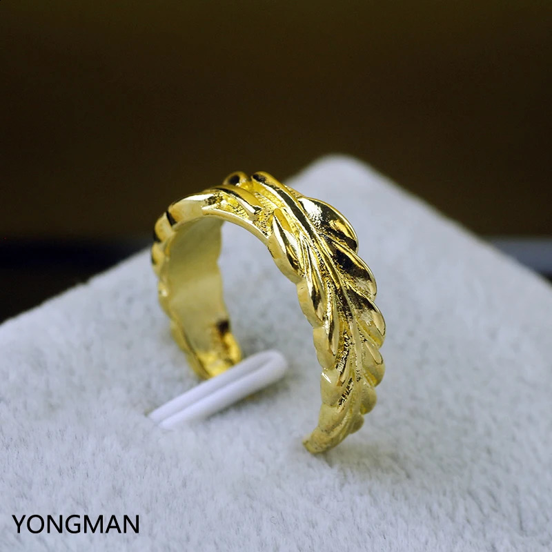 YONGMAN Fashion Womens Girls 5PCS 18K Gold Plated Leaf Finger Rings Toe Adjustable 241225