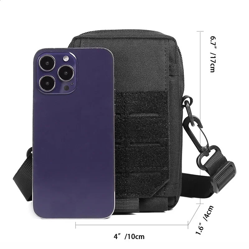 Mens Crossbody Casual Bag Fashion Trend Shoulder Phone Waterproof Oxford Cloth Tactical Style Lightweight Portable 241227
