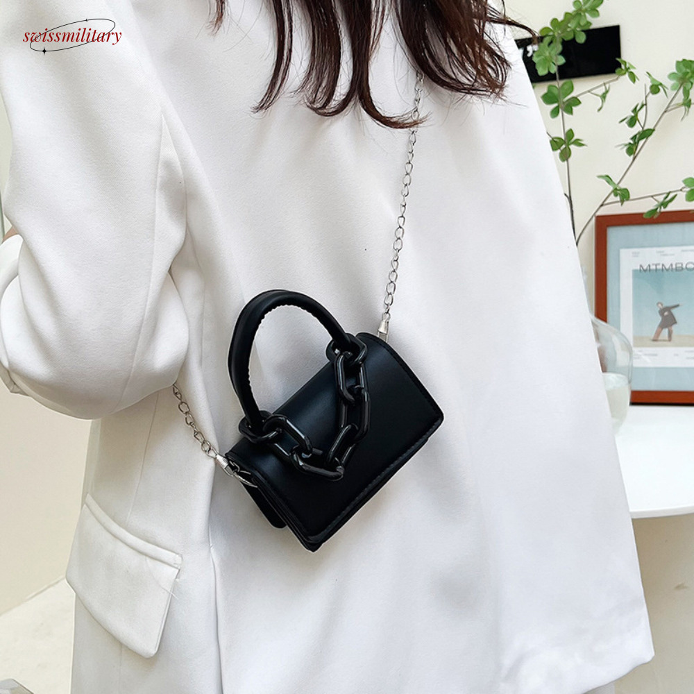 Fashion Temperament Women'S Korean Version Winter Trendy Chain Small Square Crossbody Bag Casual One Shoulder Handbag New #8 swissmilitary