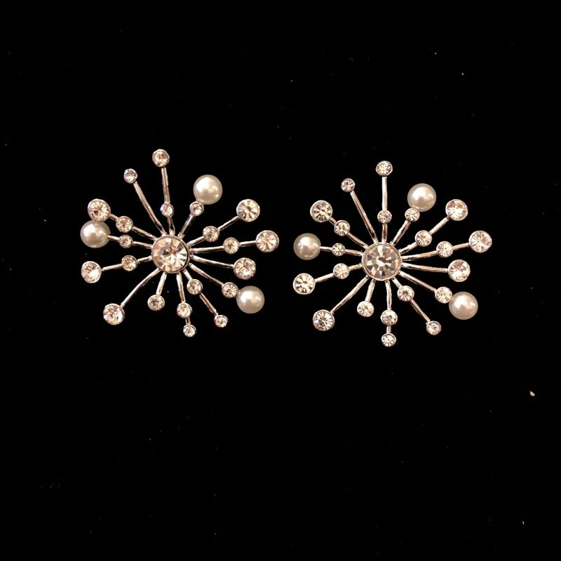 Hepburn style retro court choker double glazed pearl copper star necklace earrings set all match girl 241226