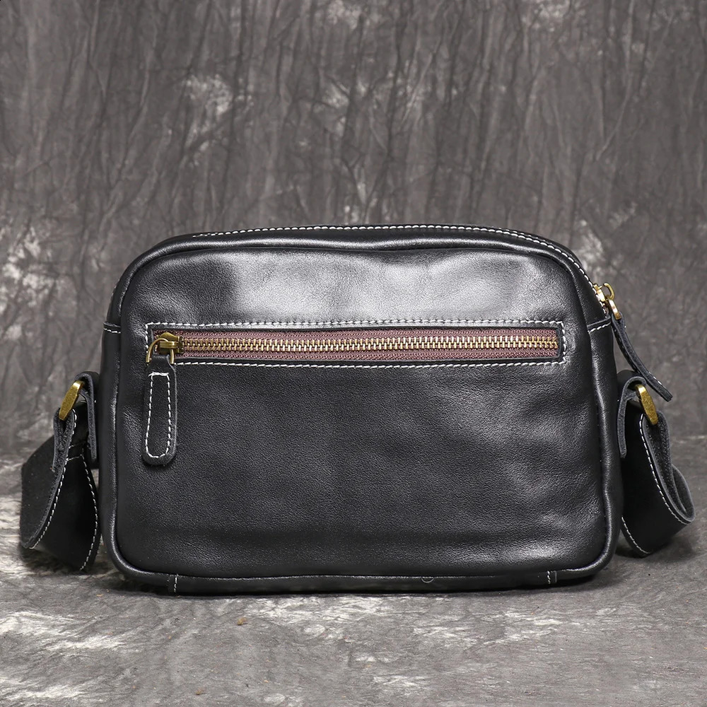 LUOKIR Genuine Leather Minimalist Mens And Womens Shoulder Bag Crazy Horse Diagonal Cross Retro iPad 241227