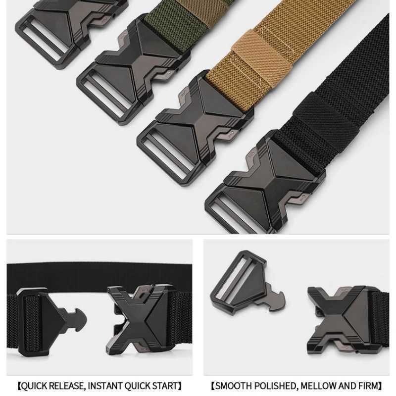 New Quick Release Pluggable Buckle Sports Belt Breathable Men Belts For Men Pants Belt W241228