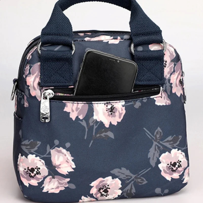 Women Crossbody Bag Portable Female Shoulder Bags Printed Flower Nylon Messenger Multipocket Ladies Handbags Bolsa 241227