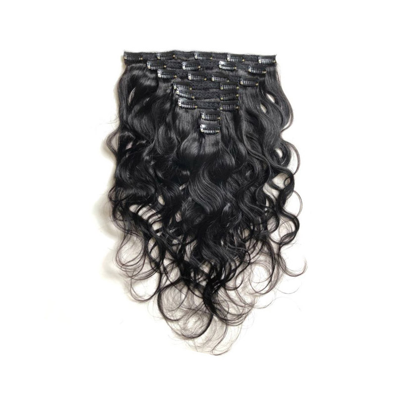 Body Wave Peruvian 100% Human Hair Clip In On Hair Extensions Natural Color 8-24inch Indian Virgin Hair Products