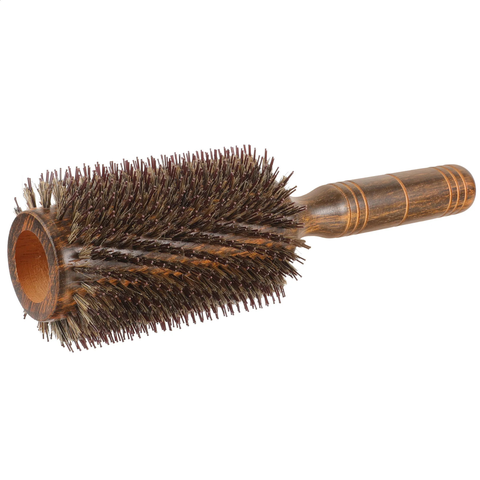 Pig Bristle Curling Comb Curly Hair Styling Brush Blow-dry Hairbrushes for Women Drying Oversized Wood 250103