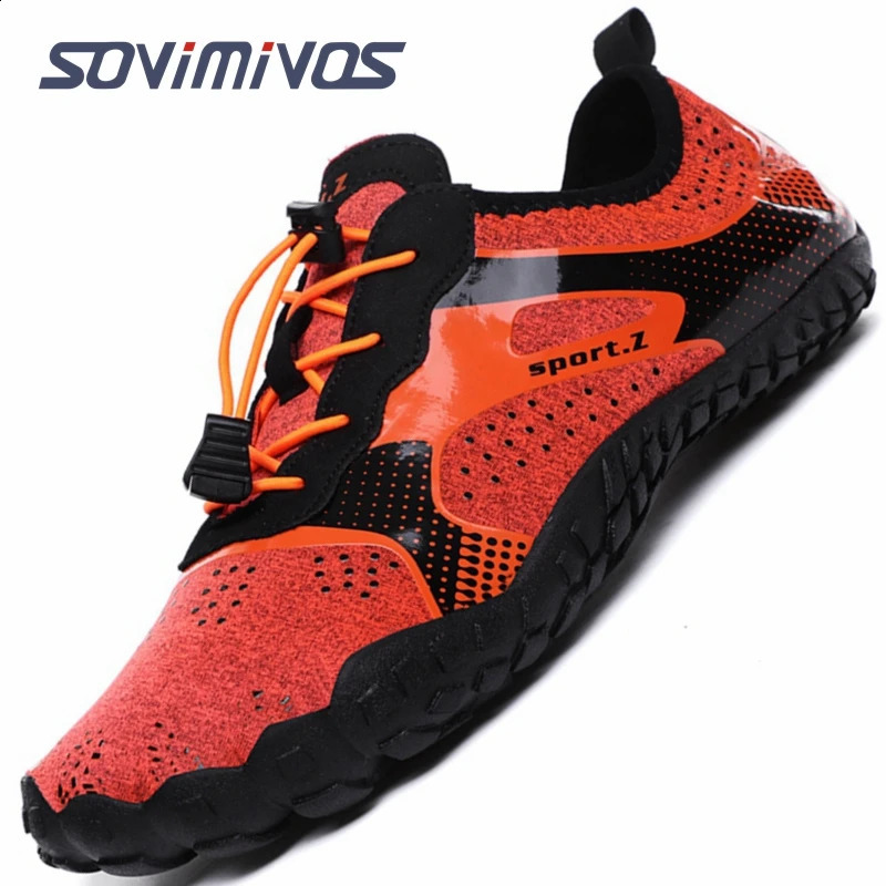 Unisex Water Sports Shoes Orange Quick dry Swimming Shoes Outdoor Beach Play Shoes Barefoot Upstream Diving Shoes Men 241228