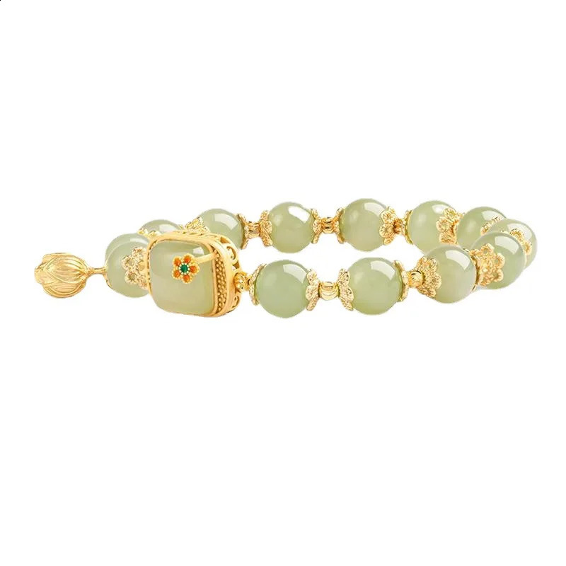 Natural Hetian Jade Bracelet High Sense Elegant Temperament Jewelry for Female Party Wedding Jewelry Gift 241227