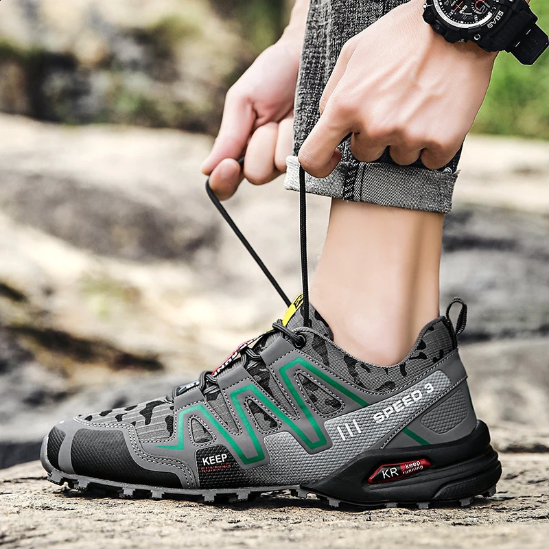 Men Hiking Shoes Outdoor Trail Running Shoes Mesh Breathable Hiking Training Shoes Casual Sports Shoes Large Size 39-47 241228