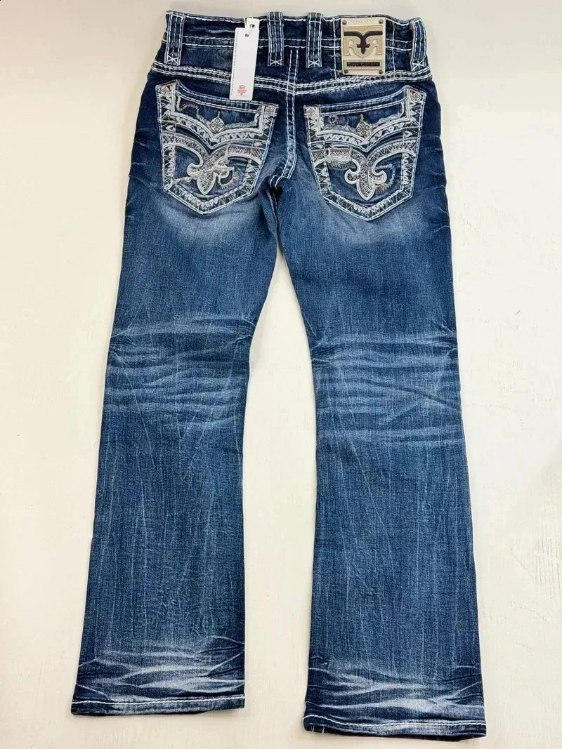 Y2K American Retro Mens Jeans Street Embroidery Loose Casual High Waist Washed Pants For Men And Women 241228