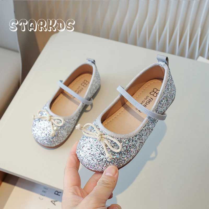 Mermaid Purple Glitter Ballet Shoes Kids Girls Luxury Bling Ballerina Loafers Child Soft Sole Dancing For Princess Footwear W241228