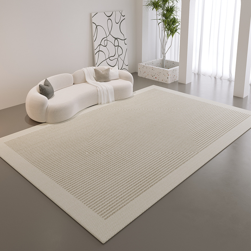 5050-58.9-Simple Rectangular Solid Color Silk Carpet Bedroom Bed Living Room Sofa Blanket