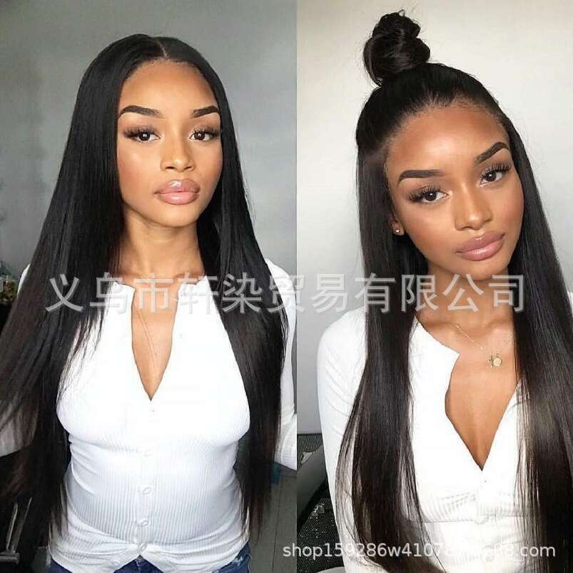 Front Wig For Women, Fashionable And Free, Black Long Straight Doll Hair, Synthetic Headband 13 * 4, Front Lace Kq2 Kq2