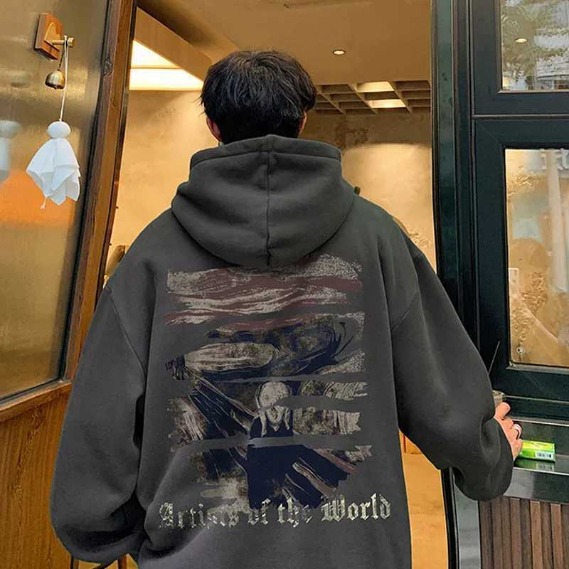 Autumn Goth Graphic Print Hooded Sweatshirts For Men Oversized Y2K Streetwear Hoodies New In Harajuku Fashion Pullover Hoodie X241228
