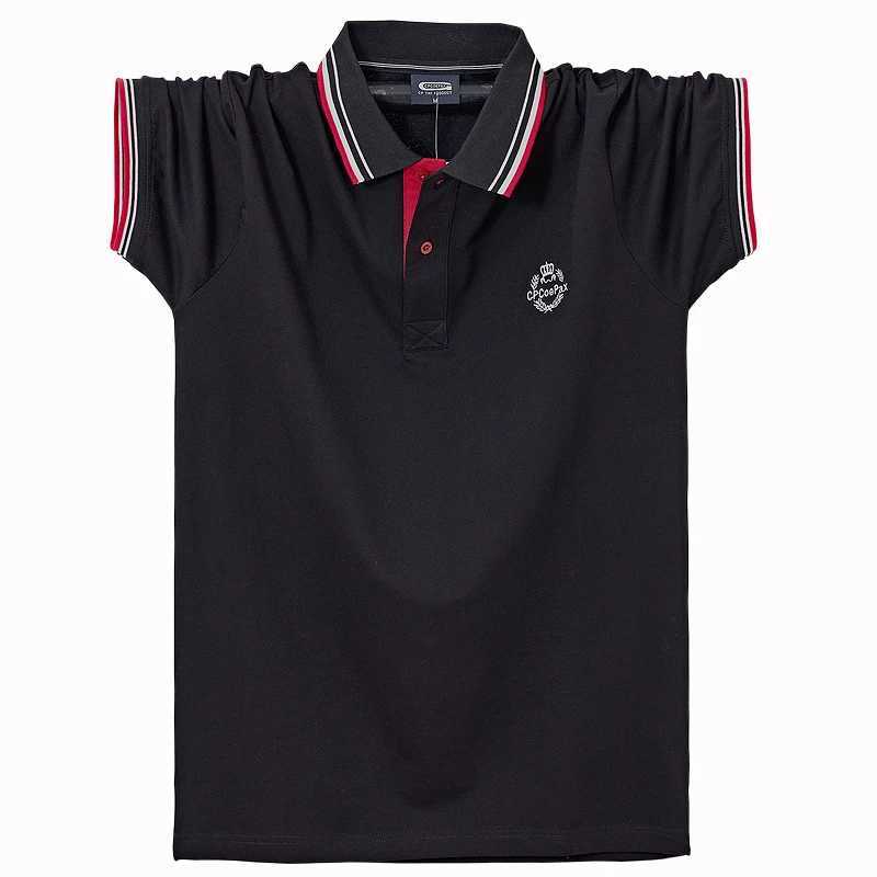 Summer plus cotton short sleeved polo shirt for men with added weight and trendy top loose collar thin polo shirt size 6XL X2503061