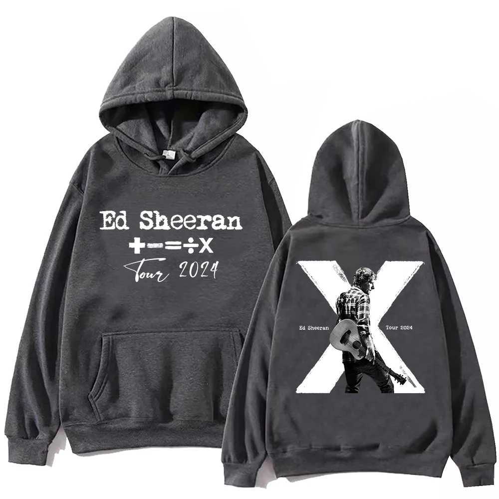 Ed Sheeran Tour 2024 X 10th Memorialized Hoodie Harajuku Pullover Tops Sweatshirt Fans Gift X241228