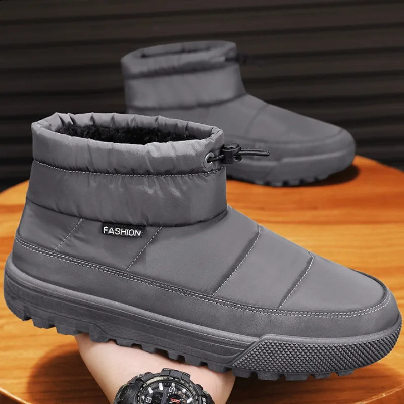 Snow boots men winter plush comfort warm high top cotton shoes thick sole outdoor anti slip Cold proof ankle 241223