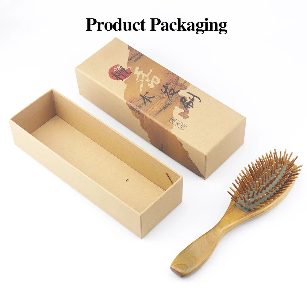 Sandalwood Airbag Combs Detangling Hair Brush Detangle Healthy Massage Antistatic Hairbrush Professional Hair Care Dressing Tool 250103