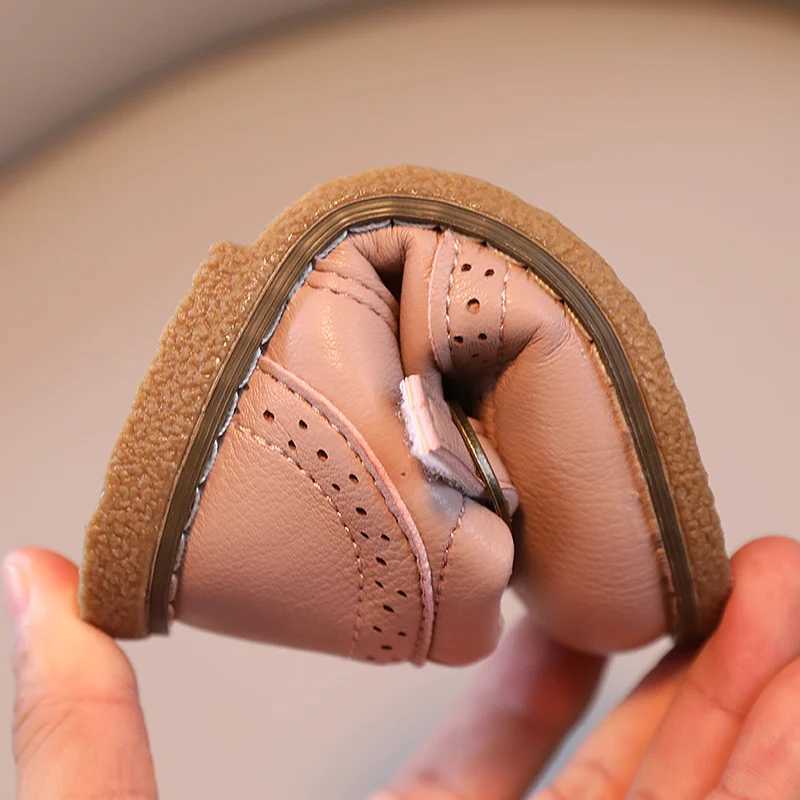 Girls Mary Janes Elegant Classic British Sle Solid Color Childrens Leather Boots 21-30 Baby Spring Summer Childrens Flat Shoes W241228