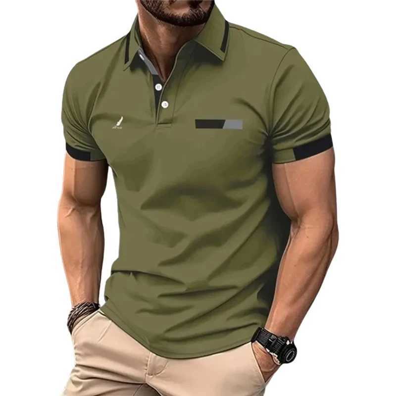 2024 Mens Casual Striped Colorful shirt Breathable Collar Short Sleeve shirt Shirt Mens Fitness Training Clothing X241228