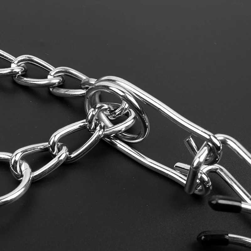 Dog Anti Pull Training Collar Adjustable Multi-size Metal Prong Training Choke Pinch with Rubber Tips Pet Supply M241228