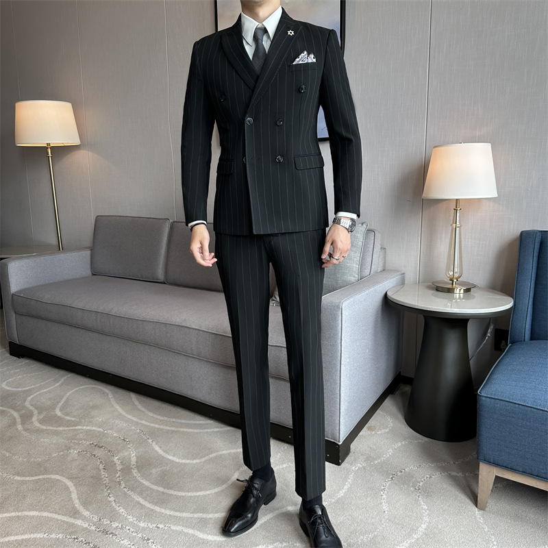 L1227Striped suits high-end slim business groom best man wedding