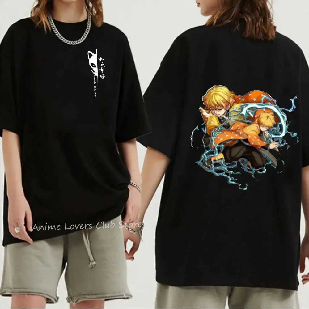 Japanese Anime Demon Slayer Graphic Print T Shirt Fashion Casual Crew Neck Short All Plus Size T Shirt Women W241228
