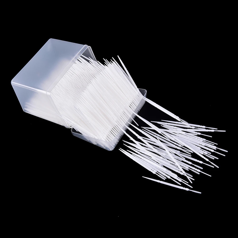 1100pcs/Box 6.5cm Interdental Brush Flosser Tooth Pick Dental Flosser Tooth Brush ToothPicks Teeth Oral Hygiene Cleaner Stick 241223