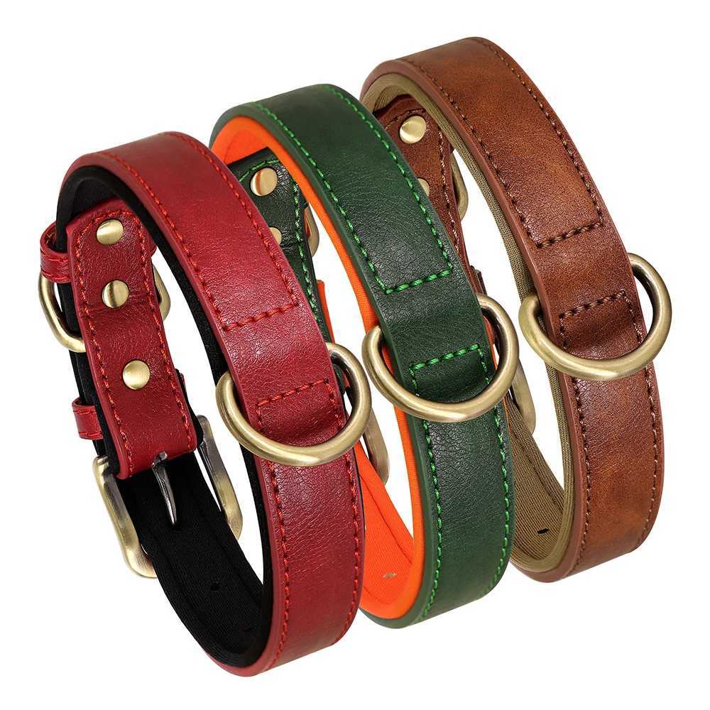 PU leather dog collar cushioned pet collar adjustable dog collar small and medium-sized dog collar French Bulldog S M L M241228