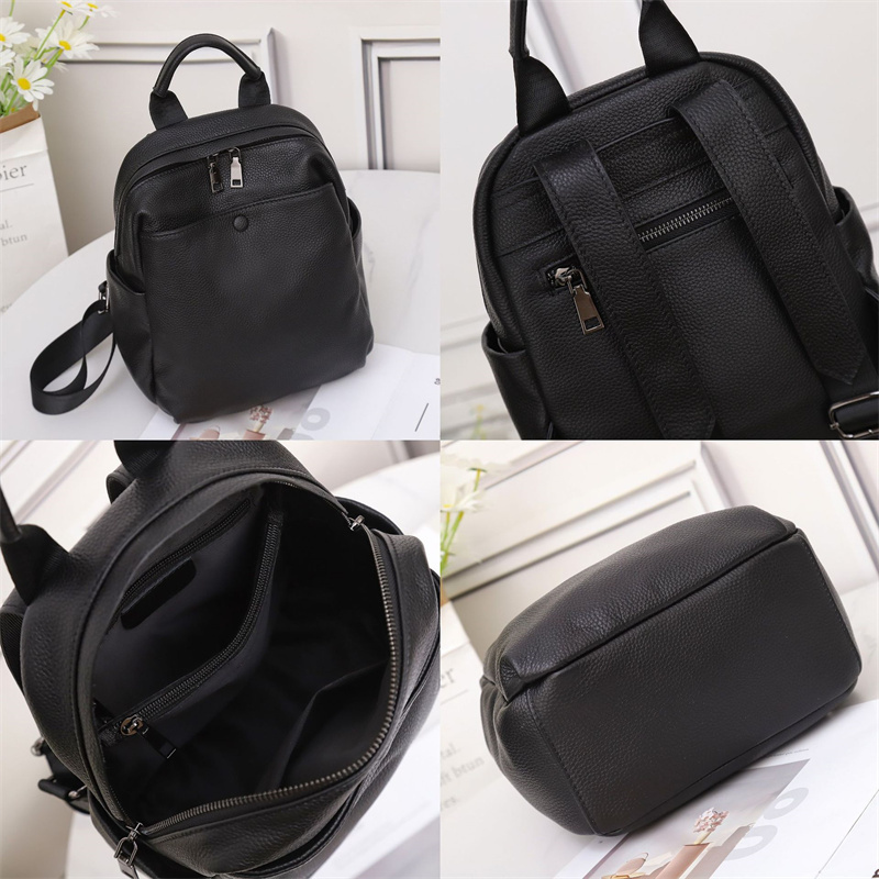 Casual Genuine Bagpack Small Real Cow Leather Backpack Anti-Theft Ladies Travel Shoulder Bag