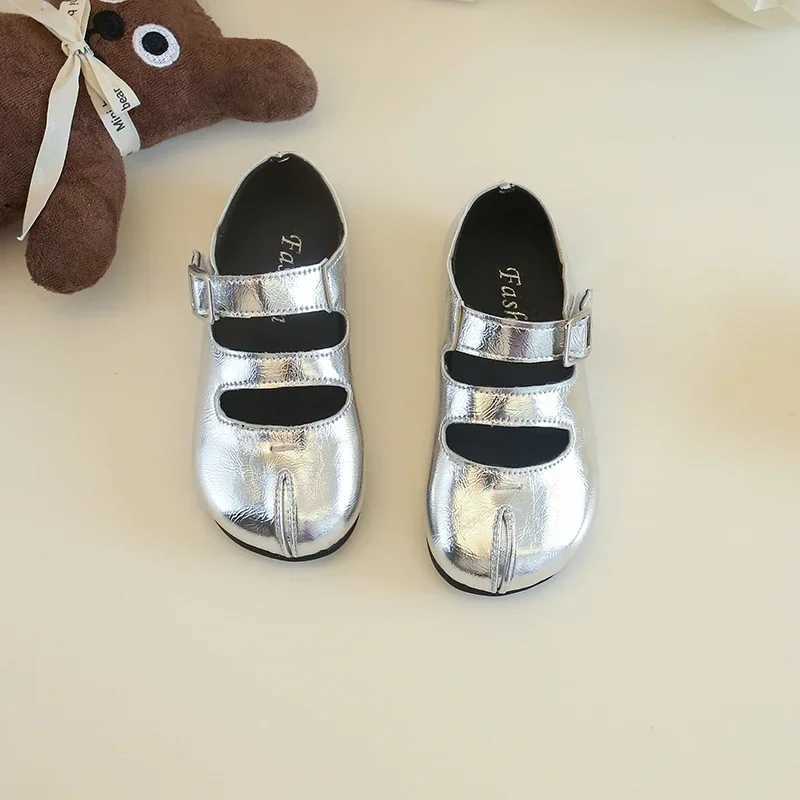 Girls Mary Jane Shoes Princess Soft Leather Ballet Flats Children Fashion Double Strap Round Toe Casual Toddler Designer Shoes W241228