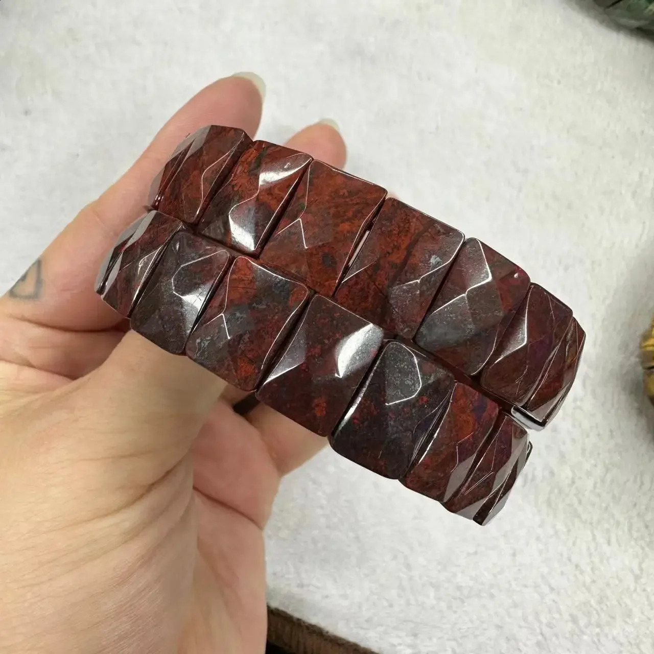 Natural Stone 9*12mm Faceted Bracelets Lapis Labradorite Crystal Red Jasper Agate Howlite Rhodonite Unakite For Wholesale 241227