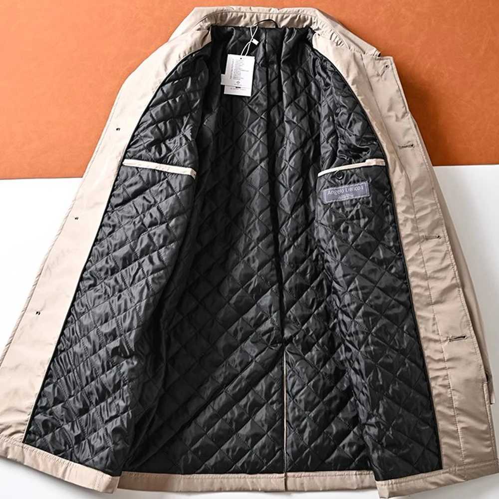 Long Padding Jackets Men Winter Trench Coat Quilted Business Casual Windbreaker Waterproof Warm Laple Mid Length Overcoat EU XXL W241228