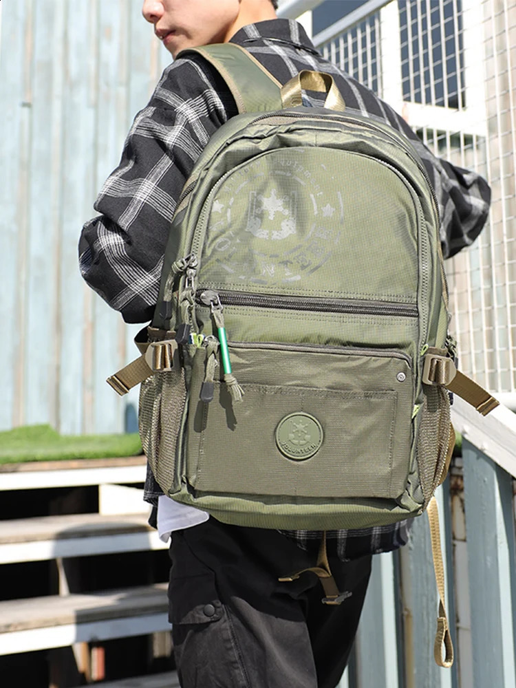 Volunteer Mens Travel Waterproof Backpacks Multifunctional Large Capacity Fashion Multipocket High Quality Oxford Bags 165204 241223