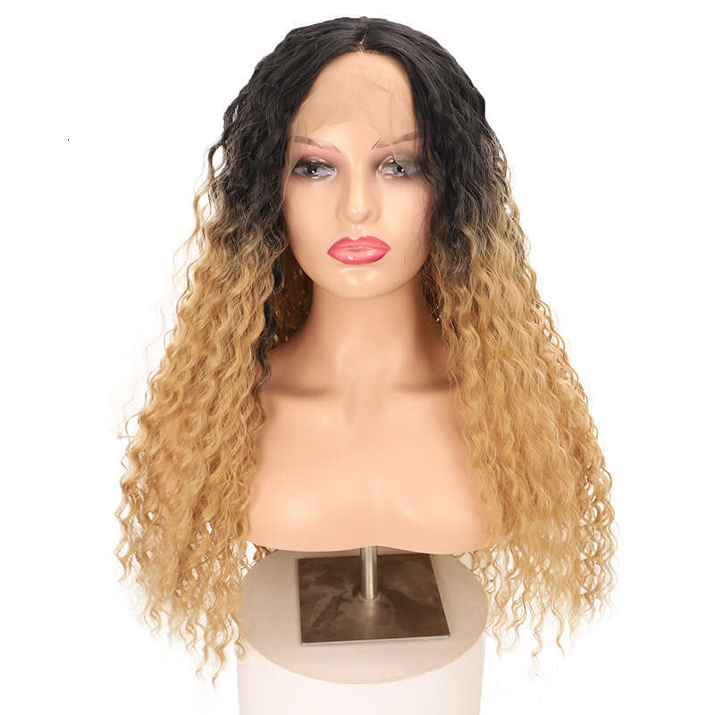 Wig With T-Shaped Front Lace 13 4 * 1 Top Dyed Corn Perm Synthetic Wig Kq2 Kq2