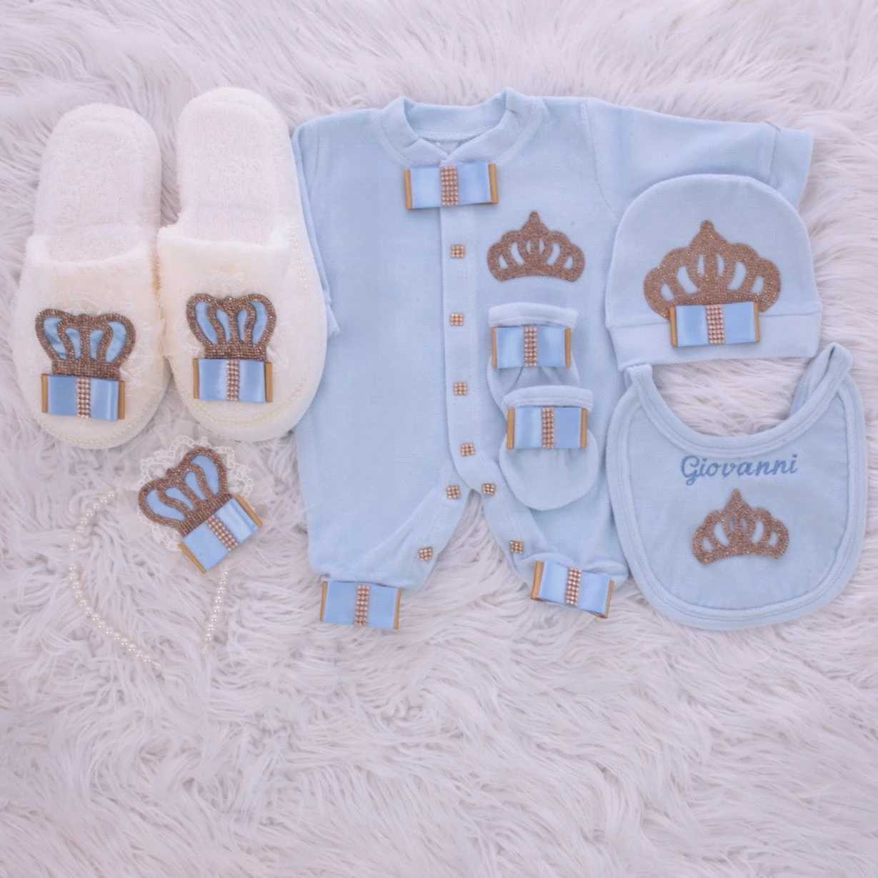 Custom Name Turkey Rompers Clothes Babies Newborn Crown Jewelry Luxury 4 Pieces Baby Romper Set With Shoes 0-12 Months X241228