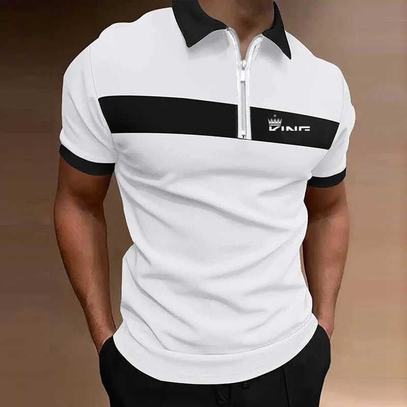 Novel and Mature Mens Top T-shirt Summer Zipper Style Mens shirt Shirt Stripe Contrast Color X241228
