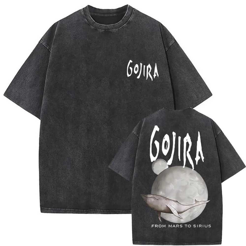 Retro metal band Gojira T-shirt from Mars to Sirius Flying Whale mens fashionable oversized T-shirt X2503241