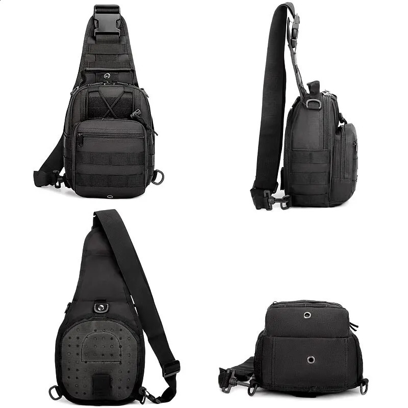 1520Tactical Military Chest Sling Bag Hiking Mole Multifunction 600D Oxford Camouflage Comfortable Durable Outdoor Fashion 241228