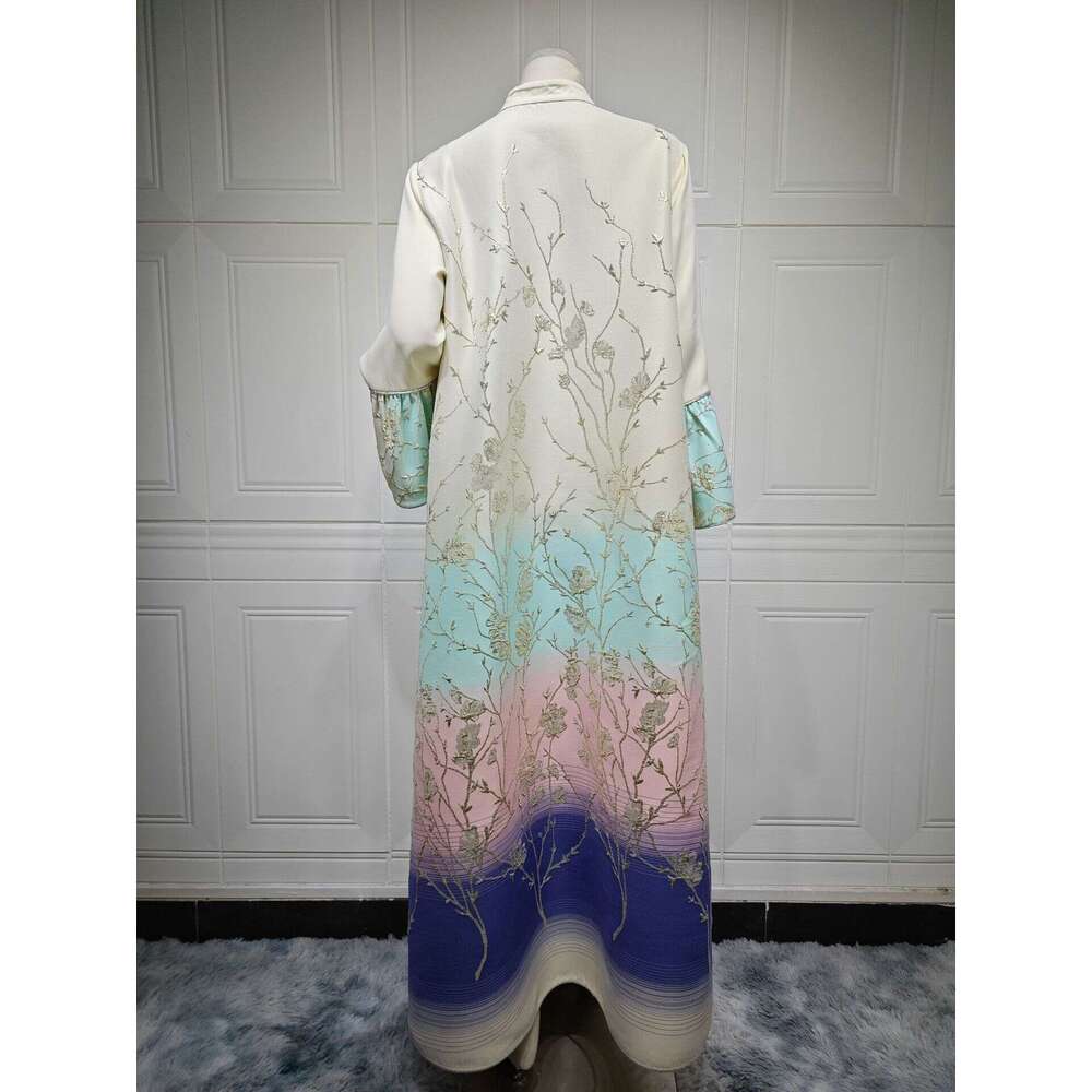 Muslim Dubai Fashion Jacquard Gradient Robe Women's Clothing