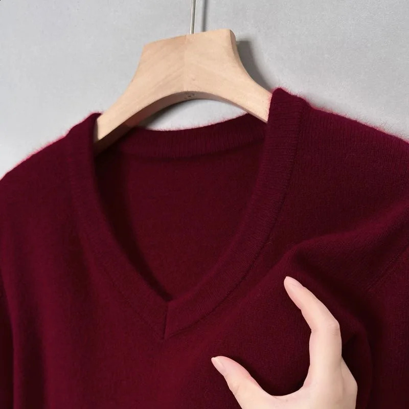 High quality wool sweater for men 100% pure wool thick and warm half pleated collar round neck winter knitted bottom and floral mens top 241227