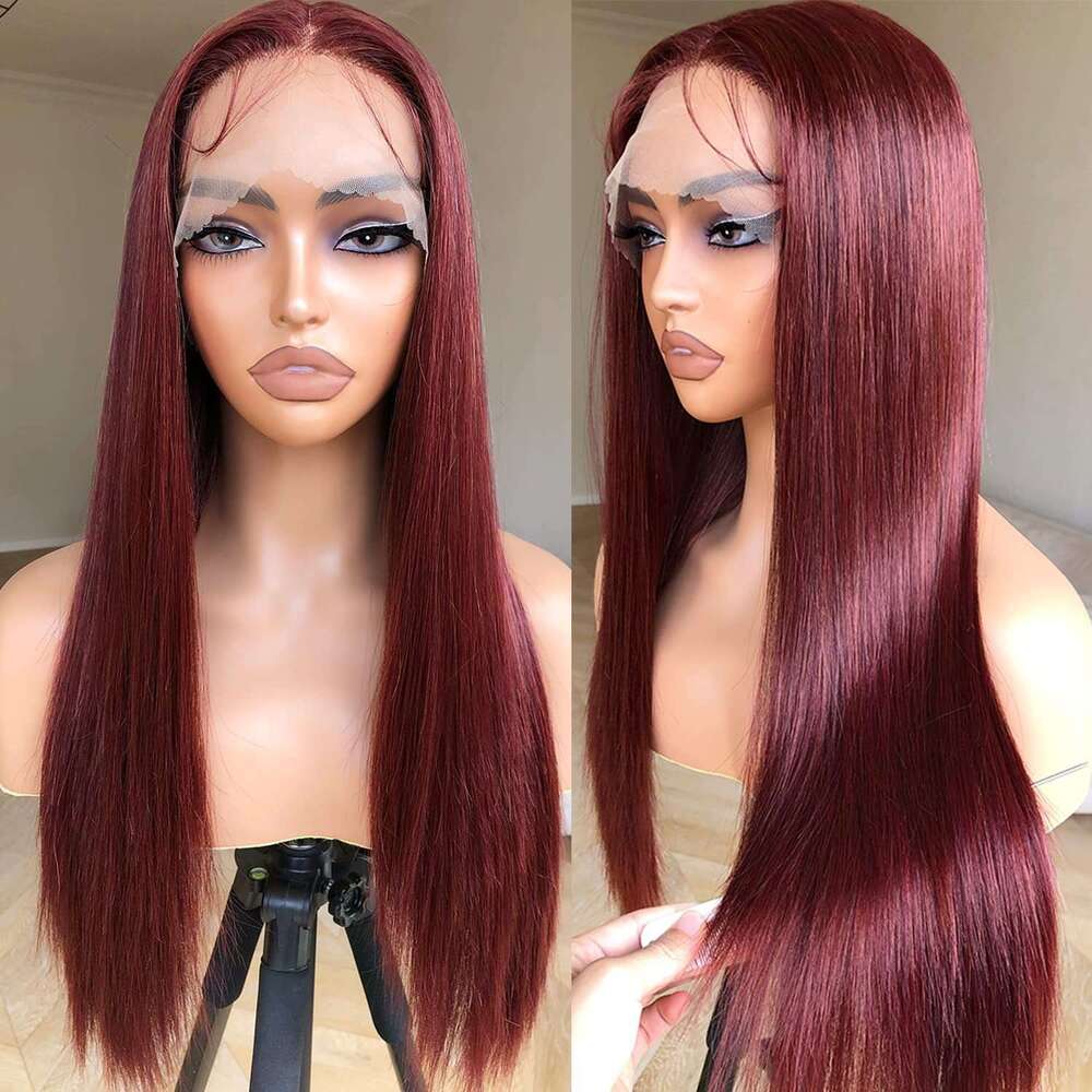 Front Lace Black High-Temperature Silk, Medium Length Straight Hair, Synthetic Wig, Wig Kq2 Kq2