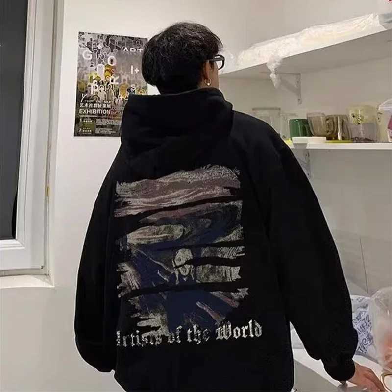 Autumn Goth Graphic Print Hooded Sweatshirts For Men Oversized Y2K Streetwear Hoodies New In Harajuku Fashion Pullover Hoodie X241228